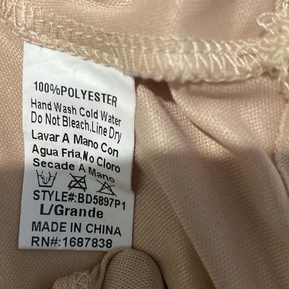 Banjul Sleeveless Black and Nude Lace Mini Dress - Size L - Picture 8 of 8